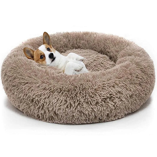 Cozy Round Pet Lounger Bed for Large Dogs and Cats