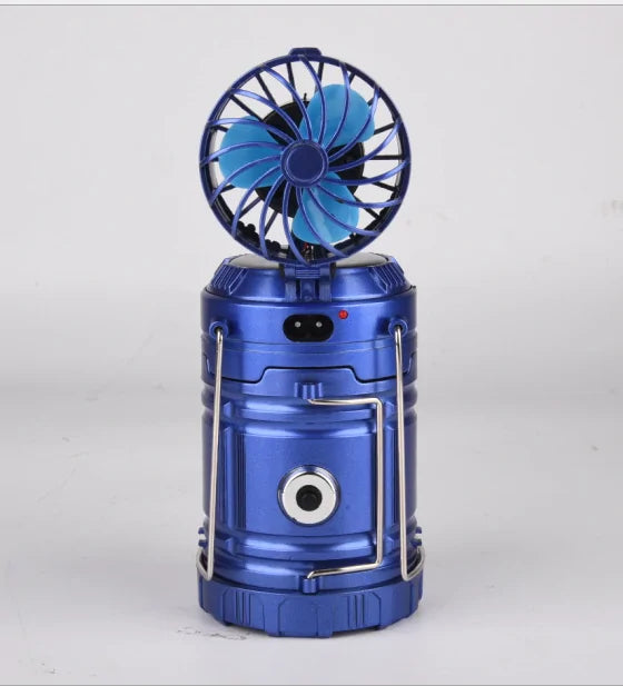 6 in 1 Portable Camping Solar Lantern With Fan